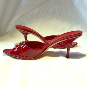 Gucci red horsebit heels